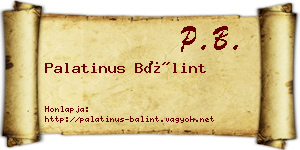 Palatinus Bálint névjegykártya